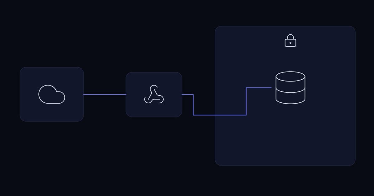 Reaching a private database from shared hosting without opening it — cover graphic